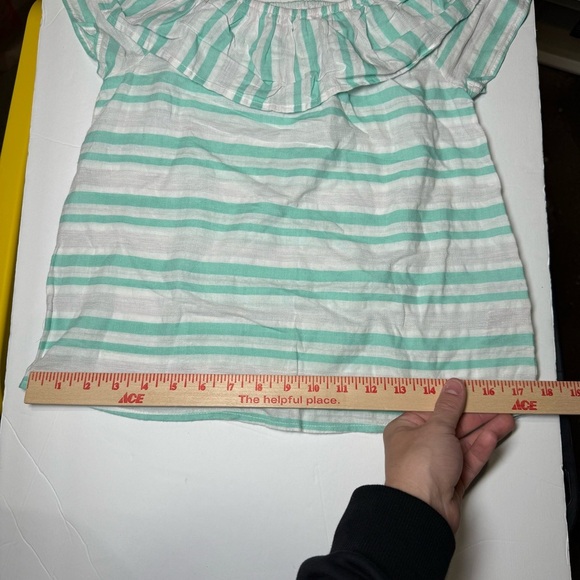 Cat & Jack Girls Sleeveless Top Striped Turquoise White Size Medium 7/8 Summer - Picture 4 of 7
